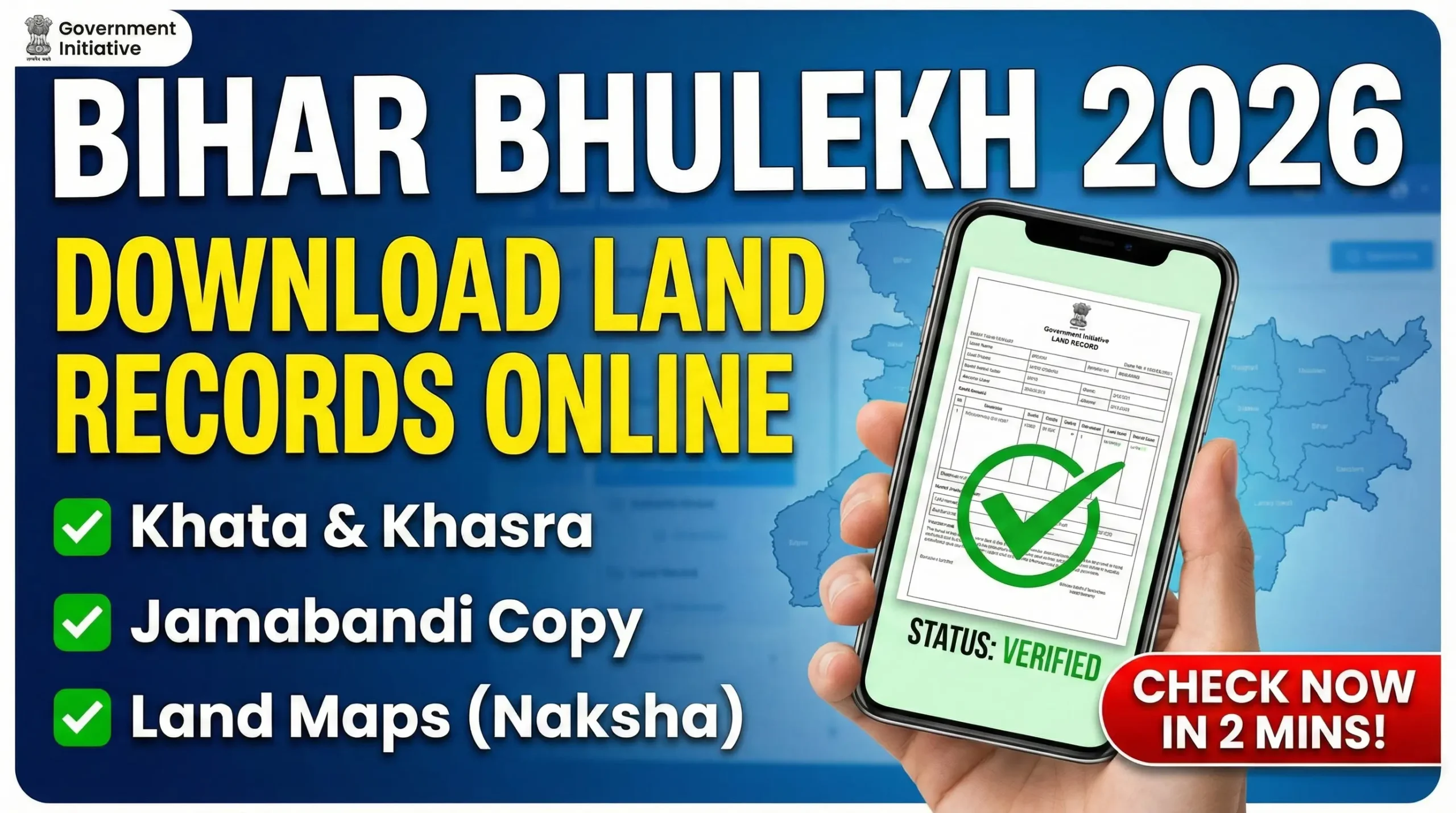 Bihar Bhulekh 2026 Access Land Records, Khata, Khasra & Land Maps Online